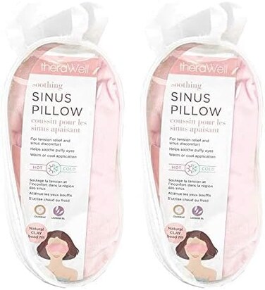 Anti-Stress Clay Bead Sinus Eye Mask, Lavender &amp; Chamomile, Pink (Pack of 2)
