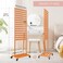 Fory Braiding Hair Rack - 300 Pegs 2-Sided Metal Extension Holder with Wheels - Tangerine Yellow Standing Braid Rack for Hair Stylist