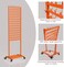 Fory Braiding Hair Rack - 300 Pegs 2-Sided Metal Extension Holder with Wheels - Tangerine Yellow Standing Braid Rack for Hair Stylist