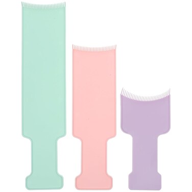LALAFINA 3pcs Balayage Highlighting Board Hair Dye Tools Hair Coloring Paddle Board Balayage Board with Teeth for DIY Hair Coloring Salon Hair Dyeing