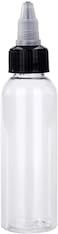 DOWEI 60ML Ink Bottle, 12pcs 2oz Twist Cap PET Plastic Clear Transparent Pigment Container Accessories Twist Squeeze Bottles for Lotion, Shampoo,Ink(60ML 12PCS)