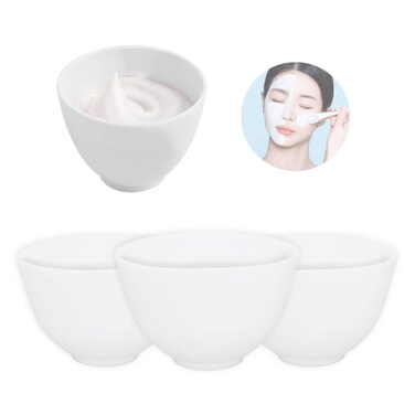 FERCAISH 4Pcs Diy Face Mask Mixing Bowl, Microwavable Silicone Facial Mud Bowl Cosmetic Beauty Tool for Home Salon(Small)