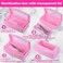 Plastic Sterilizing Tray-Barbicide Sterilization Tray,Clean Sterilizer Box Storage Organizer for Nail,Tweezers,Hair Salon,Spa &amp; Cutter Manicure Equipment-Clear Lid Pink