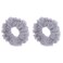 Small Fuzzy Fur Scrunchies Furry Pony Holder - Set of 2 - Light Grey