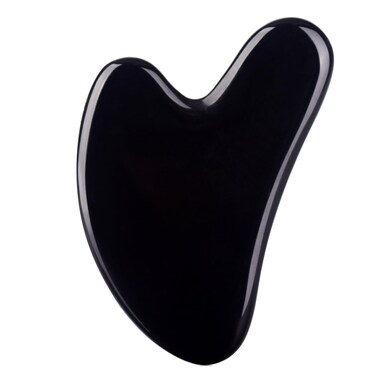 Gua Sha Facial Tools Black Guasha Stone for Skincare Face Body Relieve Muscle Tensions Reduce Puffiness (Black