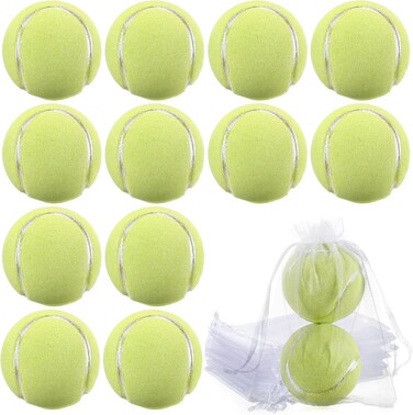 12 Pcs Tennis Ball Bath Bombs Tennis Party Gift Scented Bubble Bath Bombs for Tennis Team Coach Tennis Players, Teammates, Opponents, Tennis Club Gifts