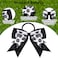 MTLEE Volleyball Hair Ties - 24 Pcs Hair Bow Accessories with Elastic Rope - Creative Gift for Girls, Women, Volleyball Players, Cheerleaders, Sports Fans - 6 Inch Stretchy Hair Band - Black and White