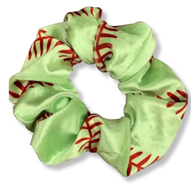 Softball Scrunchie, Softball Hair Accessories, Girls Softball Premium Velvet Scrunchie, Gift for Softball Player and Softball Teams