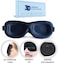 3D Contoured Eye Mask for Sleeping   Sleep Mask for Side Sleepers   Eyelash Extensions with Velcro Closure   Shade Cover   Eye Sleeping Mask   Flight Essential   Blue   Concave Molded