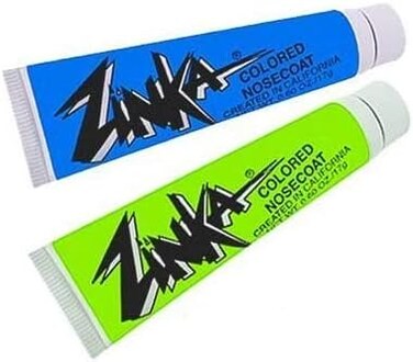 Zinka Colored Nosecoat Zinc Oxide Based Water Resistant 2 Pack Bundle 0.6 Ounce Tube - Blue Green