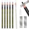 KAIQIKAIXI 6Pcs Black Waterproof Eyebrow Pencils Makeup Set For Marking, Filling And Outlining, Tattoo Makeup And Microblading Supplies Kit-Hard Refills Are Easy To Color (Black)