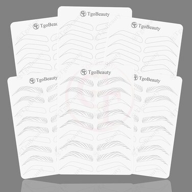 4pcs Double Sided White Silicone Nano Hair Stroke Practice Skin Permanent Makeup Microblading Practice Pad Sheets for Eyebrow Training (4pcs)