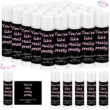 50 Pack Valentine's Galentine's Day Gifts Bulk Lip Balms Valentine's Galentine's Day Party Favors Stuffers You're Like Really Pretty Gifts for Women Her Teachers Staff Coworkers(Neon)