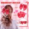6 Pcs Valentine&lsquo;s Day Bow Hair Scrunchies Pink Red Heart Design Hair Ties Scrunchy Elastics Bands Bulk Romantic Heart Valentines Hair Accessories for Women Girls Galentines Day Gifts