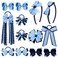 DEEKA Light Blue &amp; Navy School Hair Accessories Set 13 Pcs Uniform Hair Bow Headband Clips Hair Ties Curly Korker Bows for Little Toddler School Girls (Light Blue&amp;Navy)