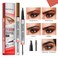 2-In-1 Magic Eyebrow Pencil and Sealing Brow Gel, 3D Waterproof Long-Lasting Eyebrow Pen, Natural Fine Stroke Microblading Eyebrow Pencil (Gray)
