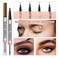 2-In-1 Magic Eyebrow Pencil and Sealing Brow Gel, 3D Waterproof Long-Lasting Eyebrow Pen, Natural Fine Stroke Microblading Eyebrow Pencil (Gray)