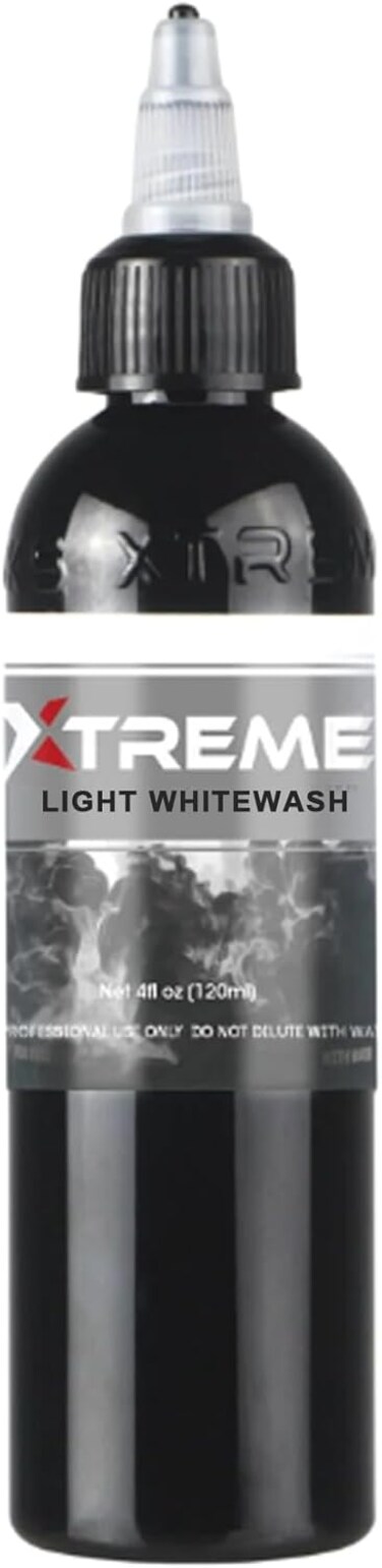 Xtreme Tattoo Ink Whitewashes, Professional Shading and Highlighting Solutions for Tattoo Artwork, Premium Ingredients, Smooth Application, Sterile, Vegan, Cruelty-Free (Light Whitewash, 4 oz)