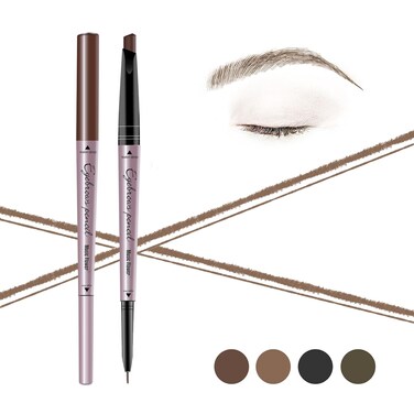 Eyebrow Pencil Double Ended, Waterproof Natural Brow Enhancing Pen, Long lasting Eye Makeup, Pack of 1, Light Brown