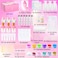 WhizToys DIY Lip Gloss Making Kit 74 PCS, Pink Kids Lip Gloss Supplies Set Beginner, Fun Craft Set Moisturizing Base, Birthday Gift Set for Girls, Kids, Teenagers, Women