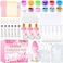 WhizToys DIY Lip Gloss Making Kit 74 PCS, Pink Kids Lip Gloss Supplies Set Beginner, Fun Craft Set Moisturizing Base, Birthday Gift Set for Girls, Kids, Teenagers, Women