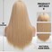 EMMOR Light Blonde Wig With Bangs For Women Long Straight Wigs Barbie wig Synthetic For Girl Cosplay And Daily Use(26" Light Blonde)
