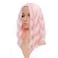 FAELBATY Light Pink Wigs For Women Curly Wavy Synthetic Women's Wig Pure Pastel Cosplay Wig for Girl Costume Halloween Wigs (14" Light Pink Wig)
