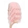 FAELBATY Light Pink Wigs For Women Curly Wavy Synthetic Women's Wig Pure Pastel Cosplay Wig for Girl Costume Halloween Wigs (14" Light Pink Wig)