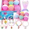 Mermaid Bath Bombs for Girls Kids with Surprise Inside 6+10 PCS Mermaid Gifts for Girls Toys 4 5 6 7 8 Year Old Birthday Easter Basket Sutffer Princess Jewelry Natural Organic Bubble Bath Bomb Set
