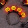 EARENT Light Up Pumpkin Headband Led Halloween Hair Bands Glowing Headpiece Hair Hoops Costume Party Decorations Hair Accessories for Women