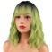 MAGQOO Green Wig for Women Girls Matcha Green Wig Short Curly Wavy Ombre Green Wig with Bangs Synthetic Heat Resistant Halloween Cosplay Costume