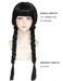 Rose bud Wednesday Addams Wig Braided Black Wigs With Bangs for Halloween Party Costume Natural Hair for Cosplay