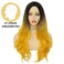 Yellow Curly Long Wavy Wigs for Women Ombre Yellow Middle Part Wigs Natural Synthetic Hair Wig for Cosplay Party Halloween (Yellow)