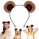 Brown Bear Ears Cute Bear Costume Adult Kids for Halloween Festival Cosplay Party Chipmunk Ears Bear Headband Movable Bear Ears Headband for Washing Face Women