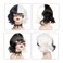 Cruella Deville Black and White Wig for Women Kid, Cruella Costume Wig for Halloween 1920s Party, Heat Resistant Synthetic Wig