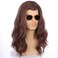 Mens Light Brown Wig Long Curly Wavy Wig Middle Length Brown Mixed Blonde Hair Wig Halloween Cosplay Costume Party Wigs