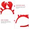 Healeved Christmas Headband Crab Costume Crab Headband Crab Costume Plush Claw Headband Christmas Decorations Props Headband Shaped Headband Christmas Hair Accessories (Red)