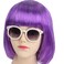 KOLIGHT Fashion Colorful Short Straight Halloween Wigs Women Girls Replacement Cosplay Costume Hair Wigs with Cap+Comb (Purple)