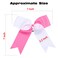 Cheerleading Bow Jumbo Cheer Bows 12 Pcs 7 Inch Ponytail Holder Cheerleader Bows Hair Tie (Hot Pink/White)