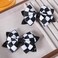 Glitter Racing Checkered Flag Hair Bows Clips 4 inch Black White Buffalo Plaid Ribbon Pigtail Alligator Barrettes Kids Race Fan Car-Themed Birthday Party Gift Accessories