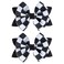 Glitter Racing Checkered Flag Hair Bows Clips 4 inch Black White Buffalo Plaid Ribbon Pigtail Alligator Barrettes Kids Race Fan Car-Themed Birthday Party Gift Accessories