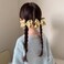 2 Pcs Big Shiny Glitter Light Gold Ribbon Hair Bows Alligator Clips 4" Hand-Made Christmas New Year Gift Wedding Party Dress Decor Accessories for Little Teen Toddler Girls Kids