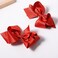 4" Shiny Red Grosgrain Ribbon Hair Bow Alligator Clips Barrettes Solid Satin Hairpins Decor Accessories for Toddler Girls Kids Teens Valentines Xmas July 4th Gift in Pairs