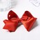4" Shiny Red Grosgrain Ribbon Hair Bow Alligator Clips Barrettes Solid Satin Hairpins Decor Accessories for Toddler Girls Kids Teens Valentines Xmas July 4th Gift in Pairs