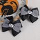 4in Halloween Ghost Skull Costume Hair Bows Girls Black White Striped Ribbon Hair Clip Barrettes Alligator Hairpins for Kids Women Christmas Dress Party Decorative Accessory Gift