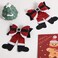 Glitter Christmas Hair Bow Clips Cheer Barrettes Sparkly Red Black Alligator Hairpins for Teen Toddler Girls Kid Women Holiday Party Dress Outfit Decoration Accessory Gift