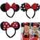 Mouse Ears Bow Headbands,3PCS Shiny Bow Valentine Ears Classic Hairbands,Red Sequin Red Dot Christmas Party Princess Cosplay Costume Hair Band Gift for Women Girls