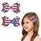 4th of July Bow Hair Clips for Toddler Baby Girls - 2Pcs Red White Blue Flag Hair Bow Alligator Clips Sequin Cheer Barrettes Patriotic USA Bow Hairgrips Women Hair Accessories for Independence Day