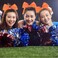 2 PCS 7" Large Glitter Cheer Bows Sequin Cheer Hair Bow Ties with Elastic Shiny Hair Bows Ponytail Holder Handmade for Cheerleader Girls Softball Sports Hair Accessories for Teens Kids(Orange)