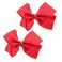 3 Inch Grosgrain Bow for Little Girls- Set of 2 (Red)